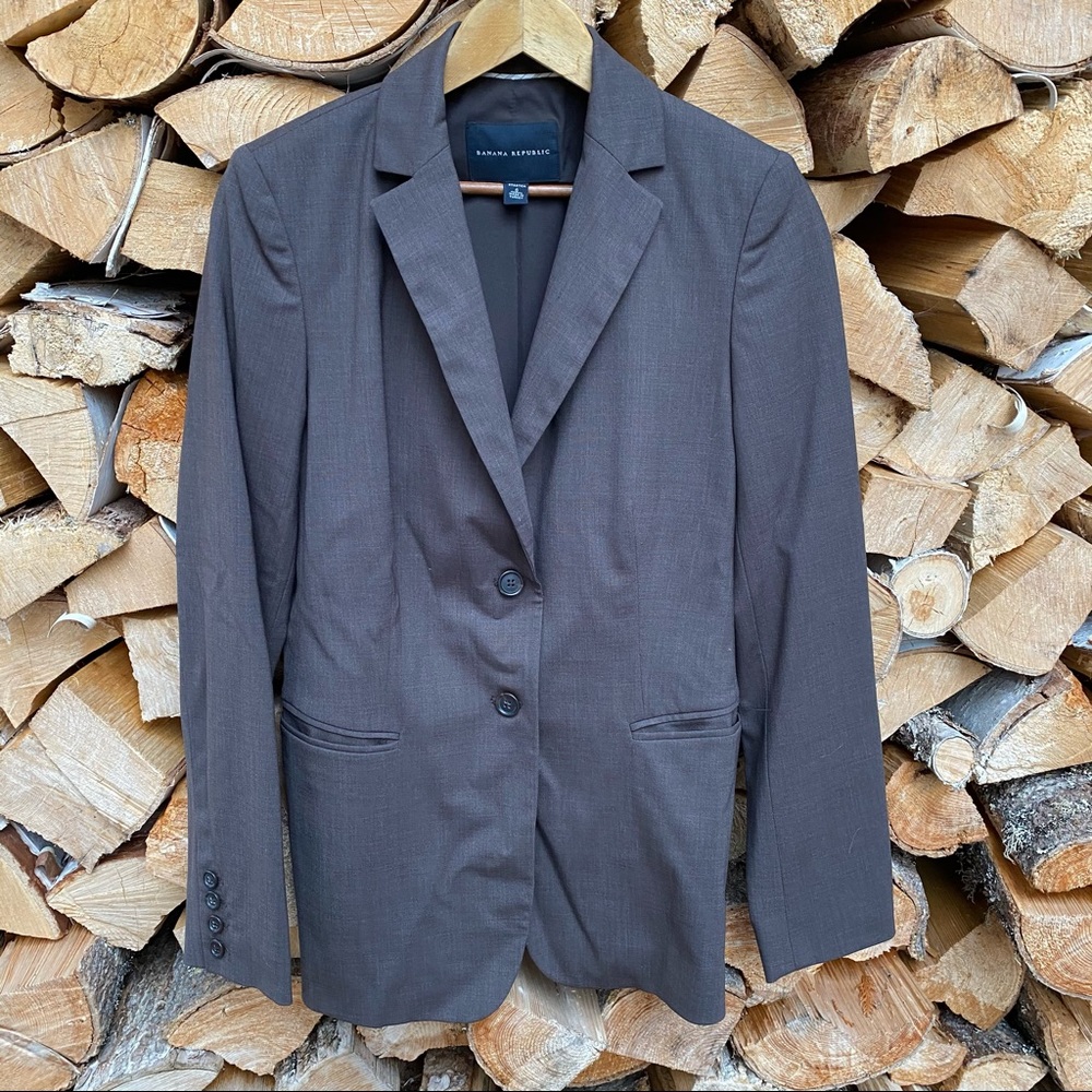 Banana Republic Wool Fitted Blazer Jacket